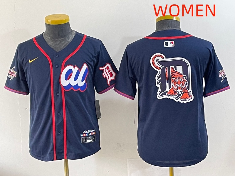 women 2025 Detroit Tigers blank Drak Blue All star Nike MLB Jersey style 2->women mlb jersey->Women Jersey